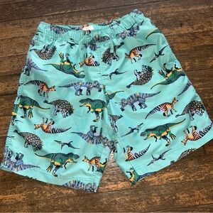 Hanna Andersson Green Swim Trunks with Playful Dinosaur Print